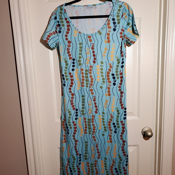 NWOT Blue printed maxi summer dress - Picture 6 of 6